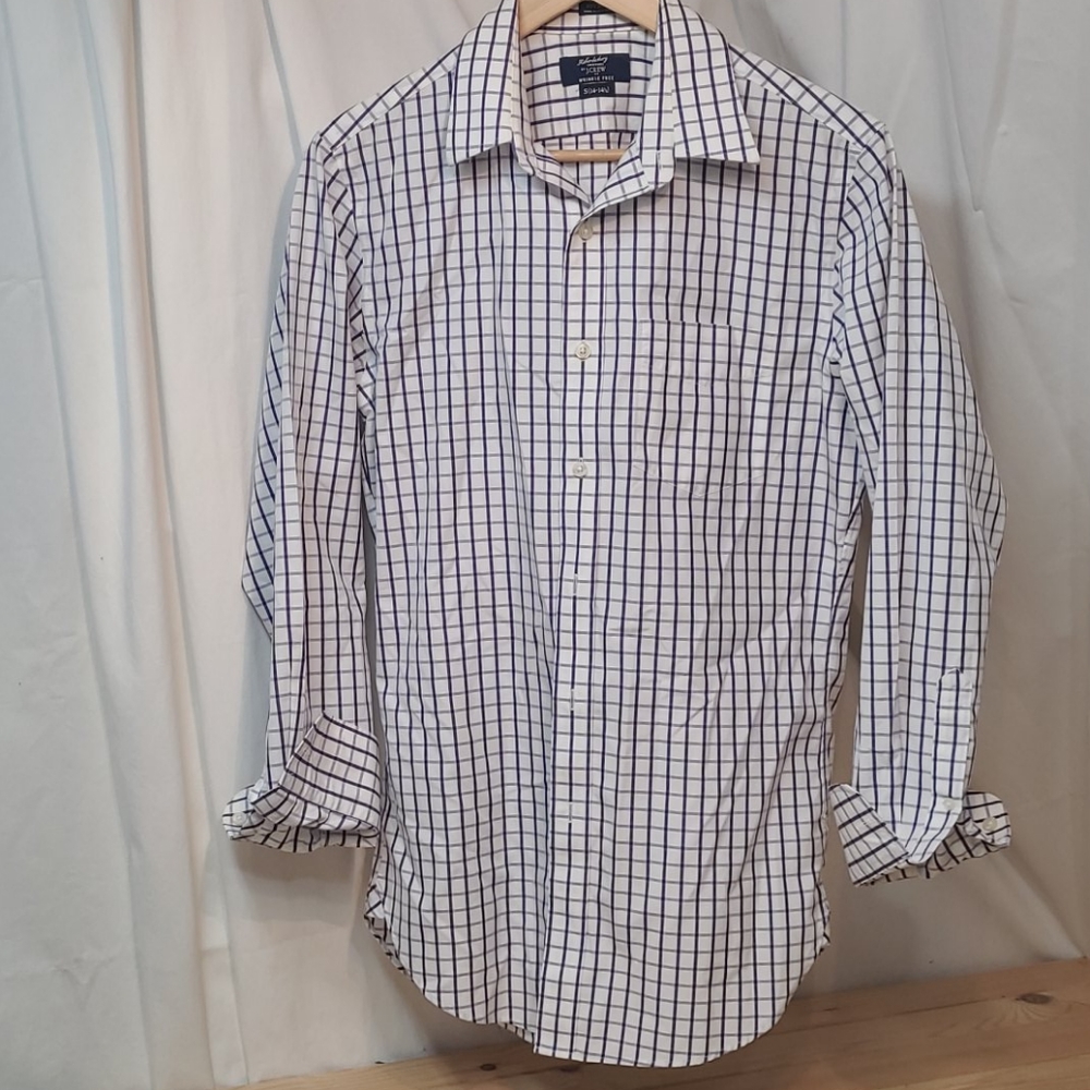 JCREW szS(14-14.5) 80's 2-ply wrinklefre button dw